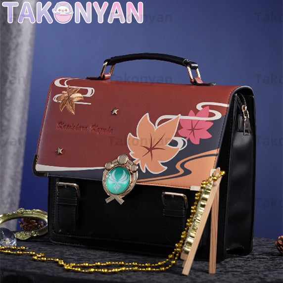 【IN STOCK】Game Genshin Impact Kaedehara Kazuha itabag  Messenger Bag PU Leather Bag Theme Impression Bag student backpack doujin