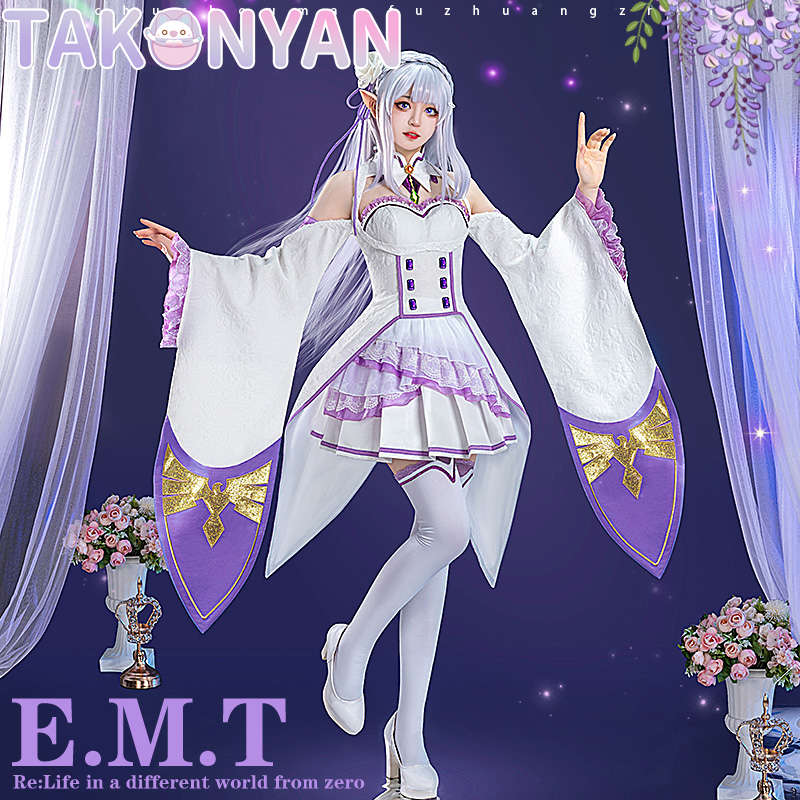 【Takonyan】Anime Re:Life in a Different World From Zero Cosplay Emilila Costume Women Girl