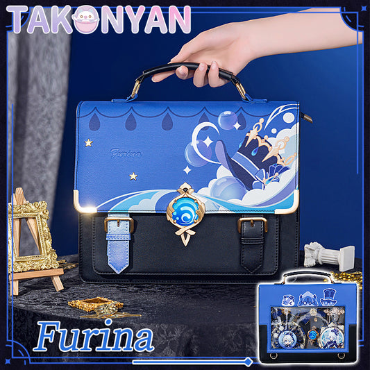 【PRE-SALE】Game Genshin Impact Furina itabag  Messenger Bag PU Leather Bag Theme Impression Bag student backpack doujin