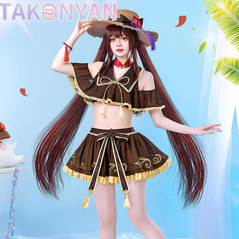 【PRE-SALE】Game Genshin Impact Cosplay Hutao Costume Summer Swimwear