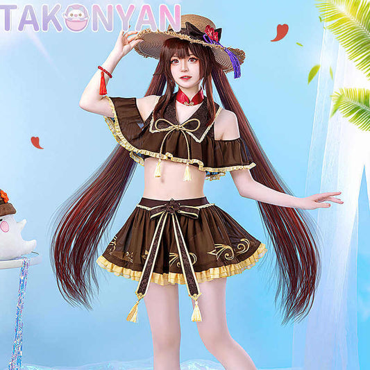 【PRE-SALE】Game Genshin Impact Cosplay Hutao Costume Summer Swimwear