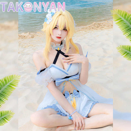 【PRE-SALE】Game Genshin Impact Cosplay Lumine Costume Summer Swimwear