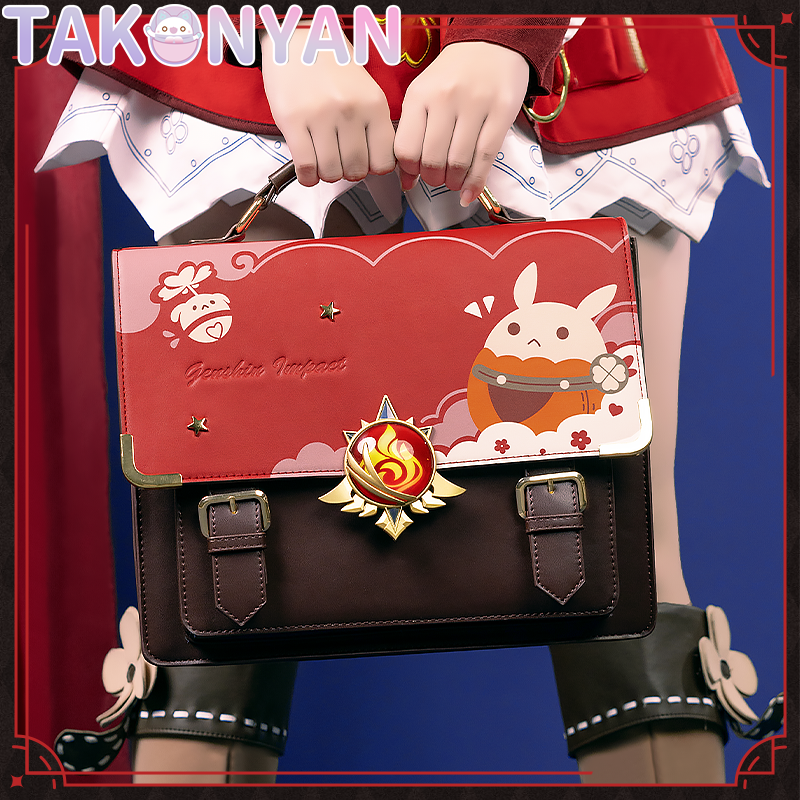 【IN STOCK】Game Genshin Impact Klee itabag Messenger Bag PU Leather Bag Theme Impression Bag student backpack doujin