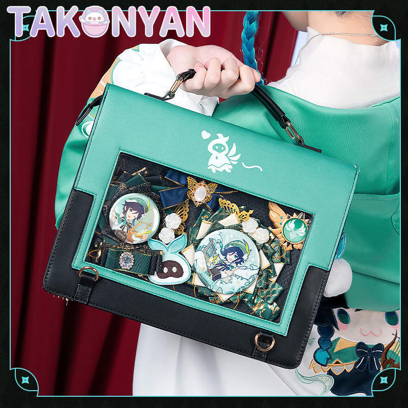 【IN STOCK】Game Genshin Impact Venti itabag Messenger Bag PU Leather Bag Theme Impression Bag student backpack doujin