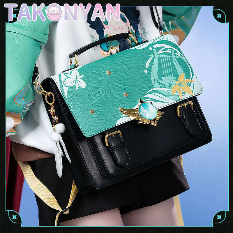 【IN STOCK】Game Genshin Impact Venti itabag Messenger Bag PU Leather Bag Theme Impression Bag student backpack doujin
