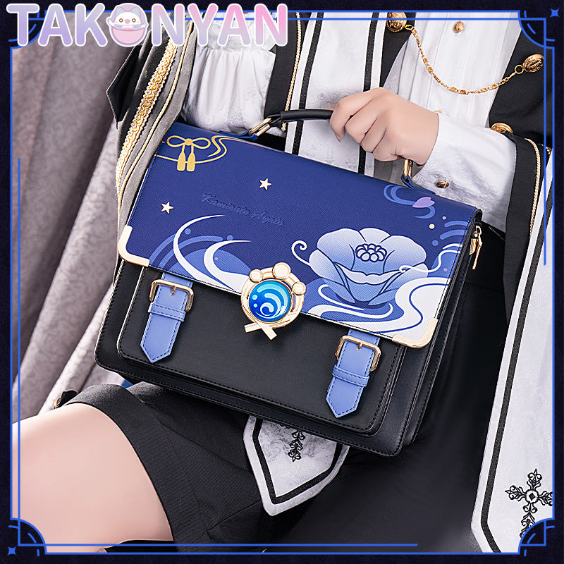 【PRE-SALE】Game Genshin Impact Kamisato Ayato itabag Messenger Bag PU Leather Bag Theme Impression Bag student backpack doujin