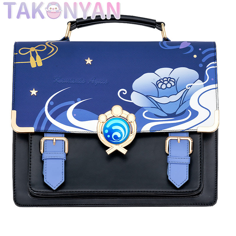 【PRE-SALE】Game Genshin Impact Kamisato Ayato itabag Messenger Bag PU Leather Bag Theme Impression Bag student backpack doujin