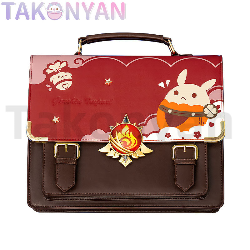 【IN STOCK】Game Genshin Impact Klee itabag  Messenger Bag PU Leather Bag Theme Impression Bag student backpack doujin