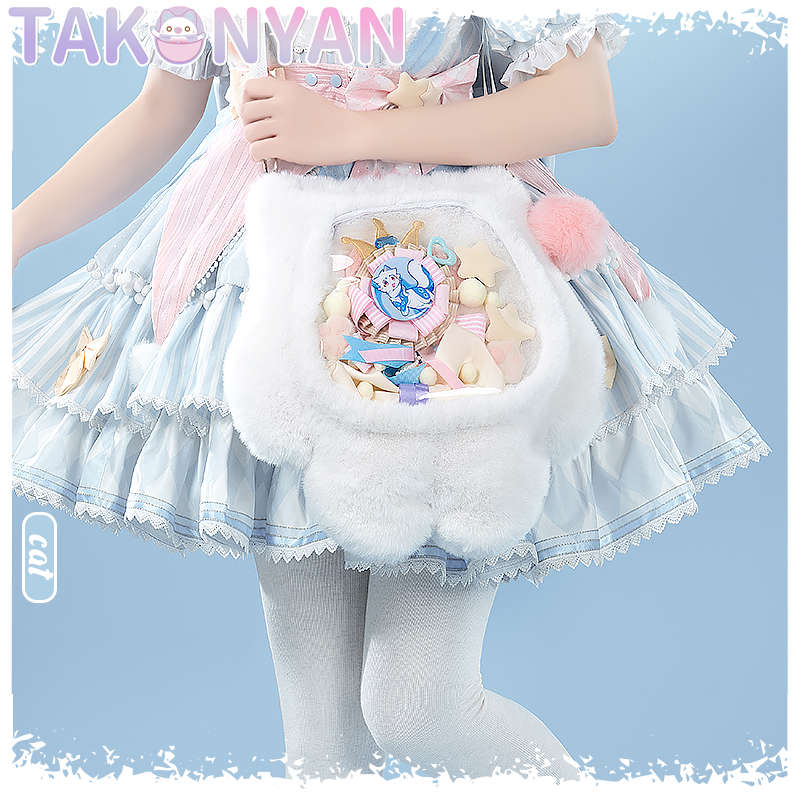 【IN STOCK】Takonyancos Plush Daily Double Shoulder Beast Paw Bag itabag PinBag Schoolbag Student Commuter Furry Bag