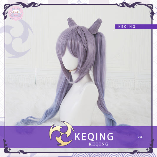 【Ready For Ship】Takonyan Game Genshin Impact Keqing Cosplay Wig Ke Qing Gradient Ver
