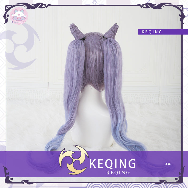 【Ready For Ship】Takonyan Game Genshin Impact Keqing Cosplay Wig Ke Qing Gradient Ver