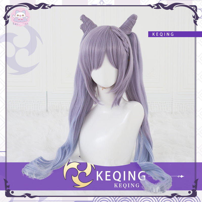 【Ready For Ship】Takonyan Game Genshin Impact Keqing Cosplay Wig Ke Qing Gradient Ver