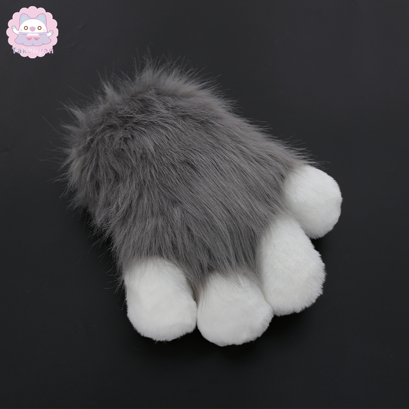 Takonyan Cosplay Fursuit Animal Cat Claw Paw Cute Furry Winter Fingerless Gloves Bear Paw