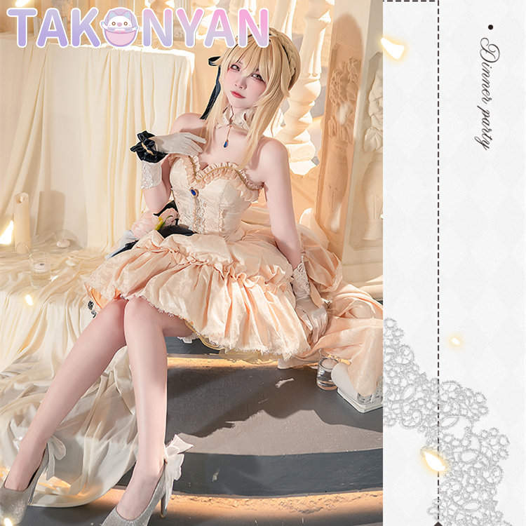 【IN STOCK】Takonyancos Anime Game Genshin Impact Cosplay Costume for Lumine Dinner party Dresses doujin