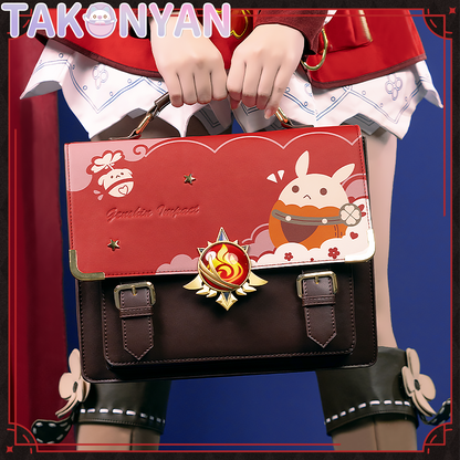 【IN STOCK】Game Genshin Impact Klee itabag  Messenger Bag PU Leather Bag Theme Impression Bag student backpack doujin