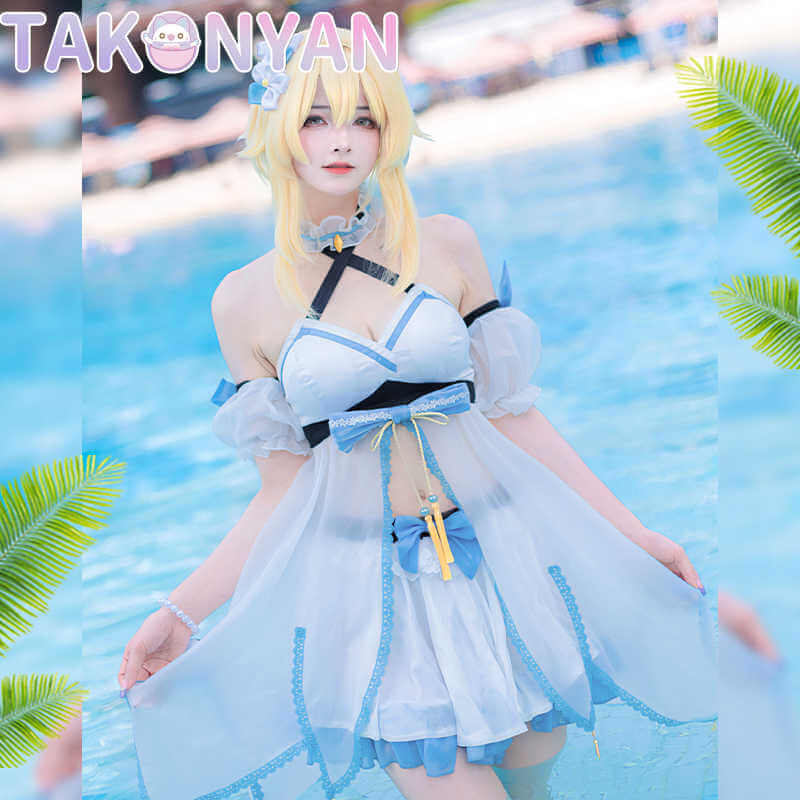【PRE-SALE】Game Genshin Impact Cosplay Lumine Costume Summer Swimwear