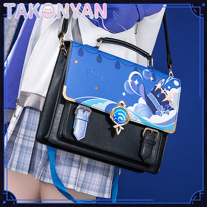 【PRE-SALE】Game Genshin Impact Furina itabag  Messenger Bag PU Leather Bag Theme Impression Bag student backpack doujin