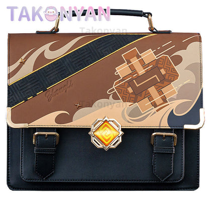 【IN STOCK】Game Genshin Impact Zhongli itabag  Messenger Bag PU Leather Bag Theme Impression Bag student backpack doujin