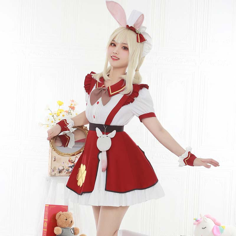 【Takonyan】Game Genshin Impact Cosplay Klee/Ganyu Costume Maid Dress Cute Klee