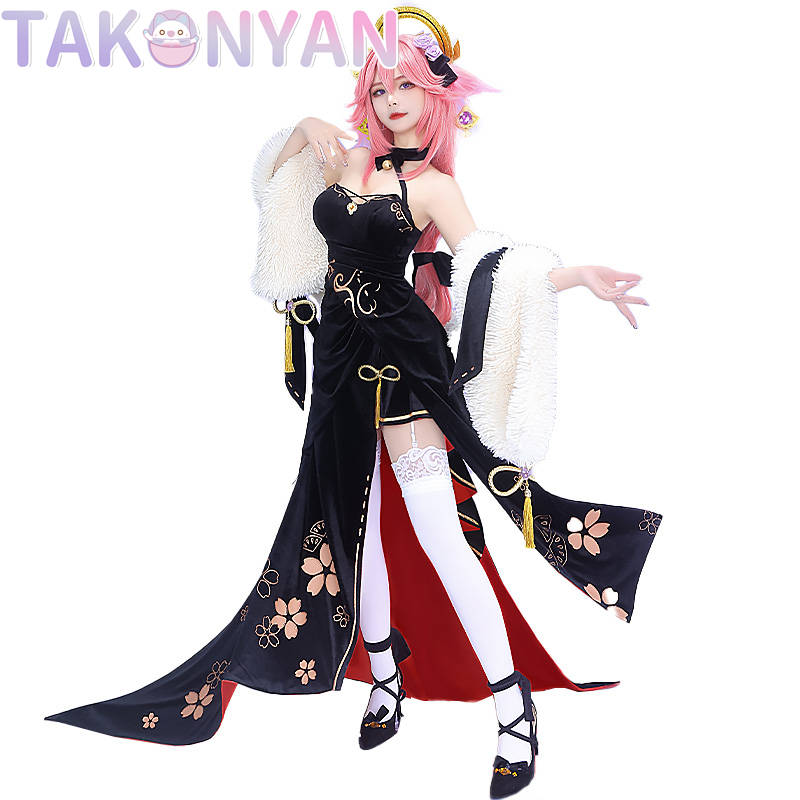 【PRE-SALE】Game Genshin Impact Cosplay Yae Miko Doujin Costume Long skirt