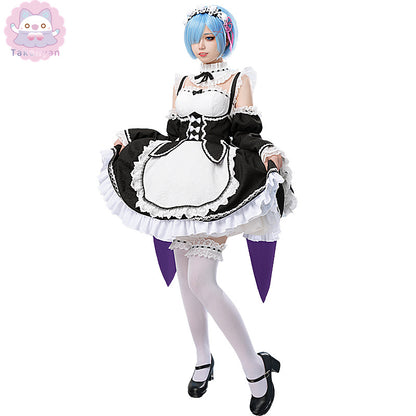 【IN STOCK】Takonyancos Anime Game Re Zero Rem Rame Cosplay Costume Maid Cute