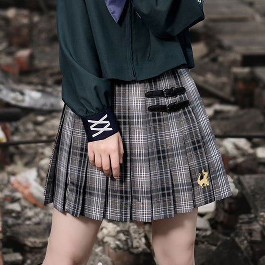 【IN STOCK】Takonyan] Original-JK Uniform Pleated Skirt Suit Sleeping Spell Checked New Style Short Student Sailor
